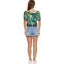 Waterfall Jungle Nature Paper Craft Trees Tropical Button up blouse View4