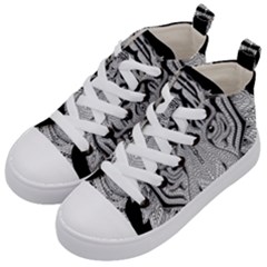 Tiger Head Kids  Mid-top Canvas Sneakers by Ket1n9