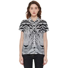 Tiger Head Short Sleeve Pocket Shirt by Ket1n9