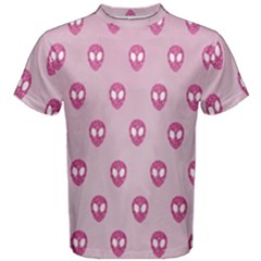 Alien Pattern Pink Men s Cotton T-shirt by Ket1n9