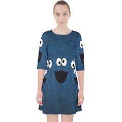 Funny Face Quarter Sleeve Pocket Dress by Ket1n9