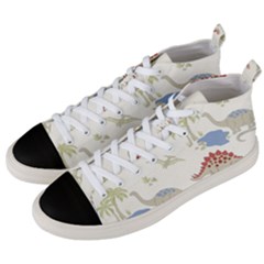 Dinosaur Art Pattern Men s Mid-top Canvas Sneakers by Ket1n9