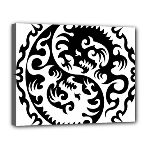 Ying Yang Tattoo Canvas 14  X 11  (stretched) by Ket1n9