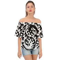 Ying Yang Tattoo Off Shoulder Short Sleeve Top by Ket1n9