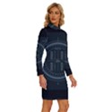 Minimalistic Knowledge Mathematics Trigonometry Long Sleeve Shirt Collar Bodycon Dress View3