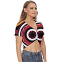 Toraja Pattern Pa barre Allo Twist Front Crop Top View3