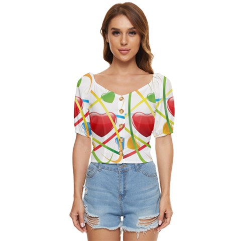 Love Button Up Blouse by Ket1n9