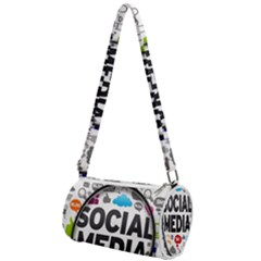 Social Media Computer Internet Typography Text Poster Mini Cylinder Bag by Ket1n9