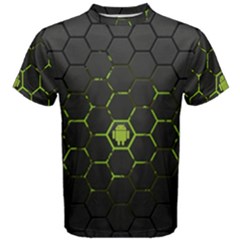Green Android Honeycomb Gree Men s Cotton T-shirt by Ket1n9