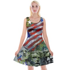 Usa United States Of America Images Independence Day Reversible Velvet Sleeveless Dress by Ket1n9