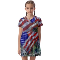 Usa United States Of America Images Independence Day Kids  Asymmetric Collar Dress by Ket1n9