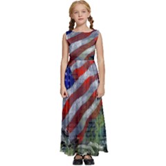 Usa United States Of America Images Independence Day Kids  Satin Sleeveless Maxi Dress by Ket1n9