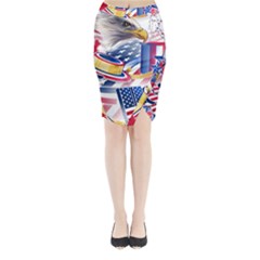 United States Of America Usa  Images Independence Day Midi Wrap Pencil Skirt by Ket1n9