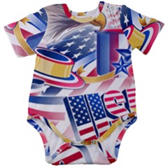 Independence Day United States Of America Baby Short Sleeve Bodysuit by Ket1n9