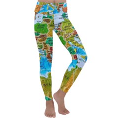 World Map Kids  Lightweight Velour Classic Yoga Leggings by Ket1n9