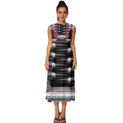 Car Engine Sleeveless Round Neck Midi Dress by Ket1n9