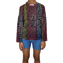 Circuit Board Seamless Patterns Set Kids  Long Sleeve Swimwear by Ket1n9