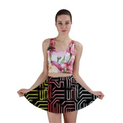 Circuit Board Seamless Patterns Set Mini Skirt by Ket1n9