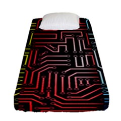 Circuit Board Seamless Patterns Set Fitted Sheet (single Size) by Ket1n9