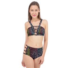 Circuit Board Seamless Patterns Set Cage Up Bikini Set by Ket1n9