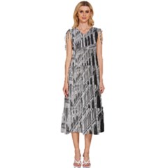 Architecture-parliament-landmark V-neck Drawstring Shoulder Sleeveless Maxi Dress by Ket1n9