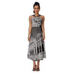 Architecture-parliament-landmark Sleeveless Cross Front Cocktail Midi Chiffon Dress by Ket1n9
