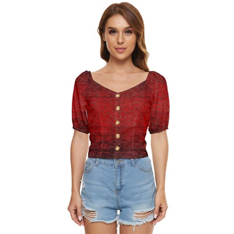 Red-grunge-texture-black-gradient Button Up Blouse by Ket1n9