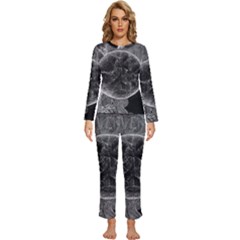 Space-universe-earth-rocket Womens  Long Sleeve Lightweight Pajamas Set by Ket1n9