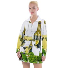 White-wine-red-wine-the-bottle Women s Long Sleeve Casual Dress by Ket1n9