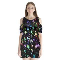Christmas Star Gloss Lights Light Shoulder Cutout Velvet One Piece by Ket1n9