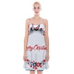 Merry-christmas-christmas-greeting Spaghetti Strap Velvet Dress by Ket1n9