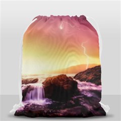 California-sea-ocean-pacific Drawstring Bag (small) by Ket1n9