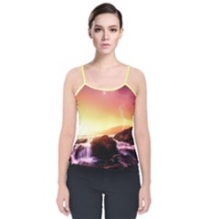 California-sea-ocean-pacific Velvet Spaghetti Strap Top by Ket1n9