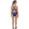 Top Peacock Feathers Cut-Out Back One Piece Swimsuit View2