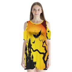 Halloween Night Terrors Shoulder Cutout Velvet One Piece by Ket1n9