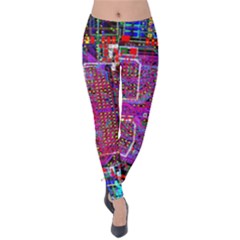 Technology Circuit Board Layout Pattern Velvet Leggings by Ket1n9