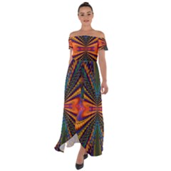 Casanova Abstract Art-colors Cool Druffix Flower Freaky Trippy Off Shoulder Open Front Chiffon Dress by Ket1n9