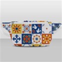 Mexican-talavera-pattern-ceramic-tiles-with-flower-leaves-bird-ornaments-traditional-majolica-style- Waist Bag  View1