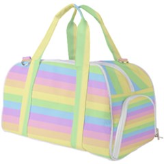 Cute Pastel Rainbow Stripes Burner Gym Duffel Bag by Ket1n9