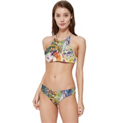 Multicolor Anime Colors Colorful Banded Triangle Bikini Set by Ket1n9