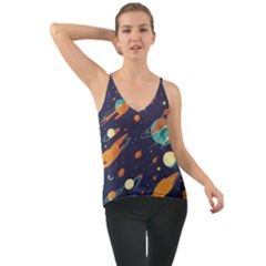 Space Galaxy Planet Universe Stars Night Fantasy Chiffon Cami by Ket1n9