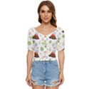 Cute-palm-volcano-seamless-pattern Button up blouse View1