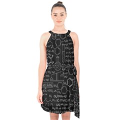 Medical Biology Detail Medicine Psychedelic Science Abstract Abstraction Chemistry Genetics Pattern Halter Collar Waist Tie Chiffon Dress by Grandong