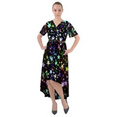 Christmas-star-gloss-lights-light Front Wrap High Low Dress by Grandong
