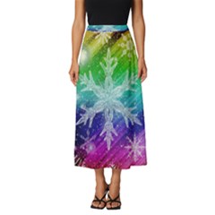 Christmas-snowflake-background Classic Midi Chiffon Skirt by Grandong