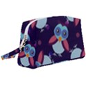 Owl-pattern-background Wristlet Pouch Bag (Large) View1