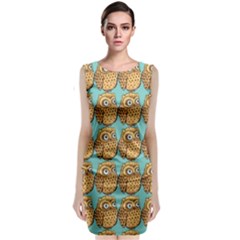 Seamless Cute Colourfull Owl Kids Pattern Classic Sleeveless Midi Dress by Grandong