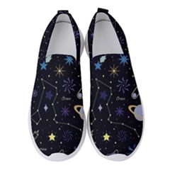 Starry Night  Space Constellations  Stars  Galaxy  Universe Graphic  Illustration Women s Slip On Sneakers by Grandong