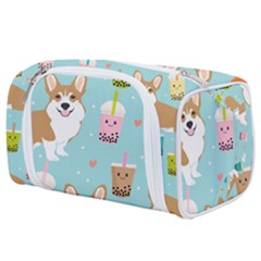 Welsh Corgi Boba Tea Bubble Cute Kawaii Dog Breed Toiletries Pouch by Grandong