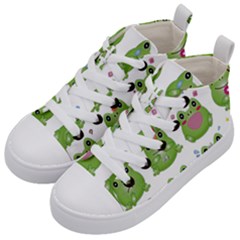 Kawaii-frog-rainy-season-japanese Kids  Mid-top Canvas Sneakers by Grandong